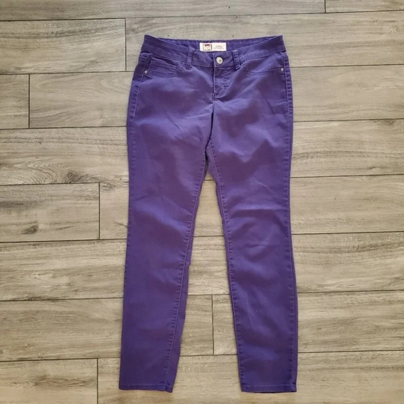 LEI | Ashley Low Rise Skinny Purple Soft Stretchy Denim Jeans (Size 9) - Picture 1 of 7